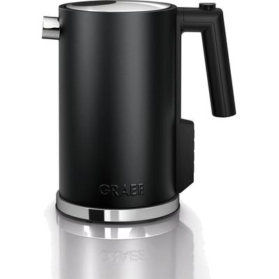 GRAEF Wasserkocher "WK 902", schwarz (schwarz, matt), B:14,7cm H:24cm T:22,5cm, Wasserkocher, mit Temperatureinstellung, schwarz-matt