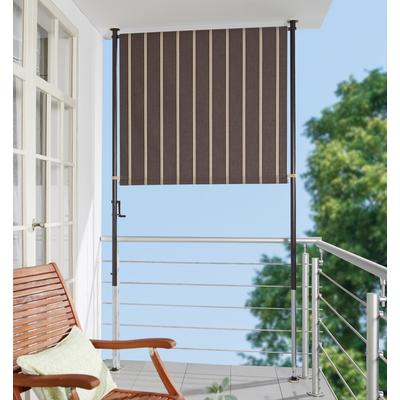 Klemm-Senkrechtmarkise, braun (braun, weiß), B:120cm H:225cm, Polyacryl, ANGERER FREIZEITMÖBEL, Markisen, braun/weiß, BxH: 120x225 cm Image