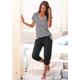 Capri-Pyjama H.I.S Gr. 48/50, schwarz (schwarz, gestreift) Damen Homewear-Sets Pyjamas