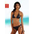 Triangel-Bikini-Top LASCANA "Italy" Gr. 36, Cup C/D, schwarz Damen Bikini-Oberteile Ocean Blue mit Zierringen