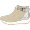 Stiefelette HEINE, Damen, Gr. 38, beige (beige, champagner), Leder, Veloursleder, Rindsleder, modisch, Schuhe