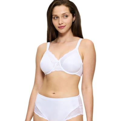 Minimizer-BH TRIUMPH "Ladyform Soft W X", Damen, Gr. 80, Cup E, weiß, Microtouch, Spitze, Obermaterial: 50% Polyamid, 41