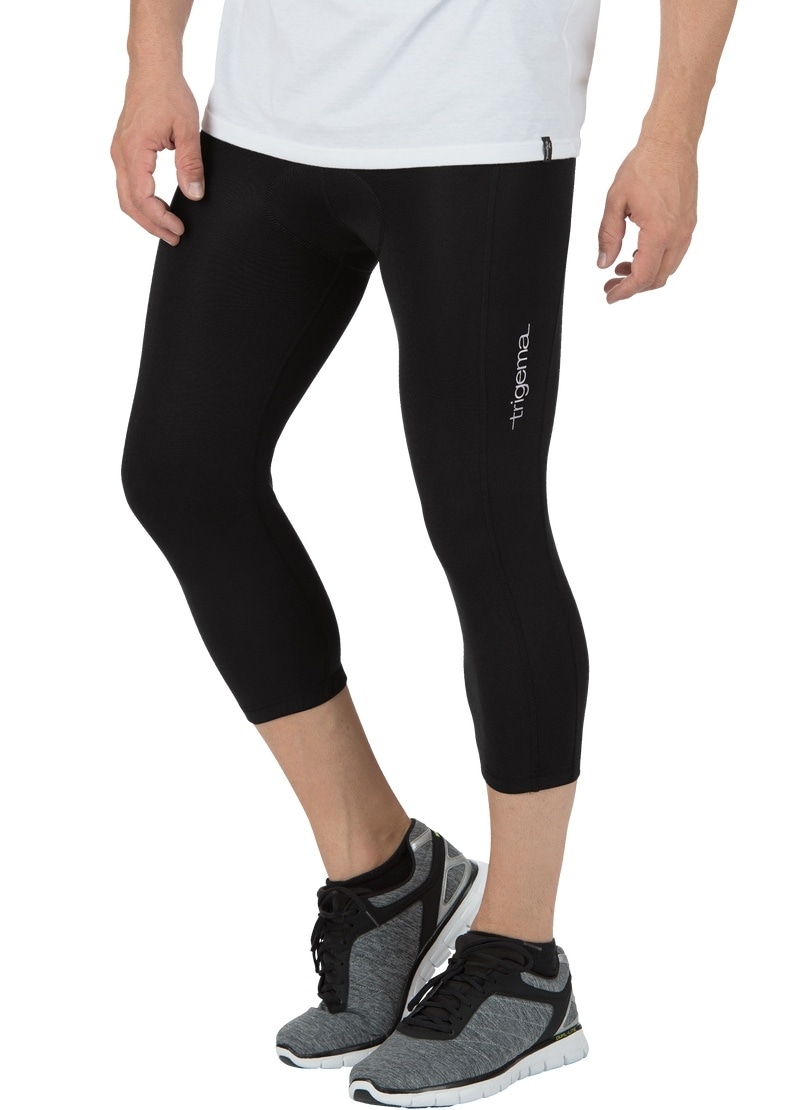 Funktionshose TRIGEMA "TRIGEMA 3/4 Radlerhose", Herren, Gr. M, US-Größen, schwarz, 85% Polyester (Bioactive), 15% Elastan, Hosen Image