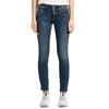 Slim-fit-Jeans TOM TAILOR "Alexa Slim", Damen, Gr. 26, Länge 30, blau (random bleached), Denim/Jeans, Obermaterial: 98% Baumwolle, 2% Elasthan, casual, Jeans, mit Knopfleiste und dekorativ gesteppter Passe, Topseller