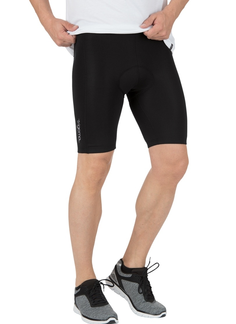Funktionshose TRIGEMA "TRIGEMA Kurze Radlerhose", Herren, Gr. M, US-Größen, schwarz, 85% Polyester (Bioactive), 15% Elastan, Hosen Image