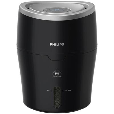 Luftbefeuchter PHILIPS "HU4814/10 2000 Serie", schwarz (schwarz, silberfarben), B:24,9cm H:33,9cm T:24,9cm, Luftbefeuchter, Geschenkartikel, für 40 m² Räume, mit NanoCloud-Technologie Image
