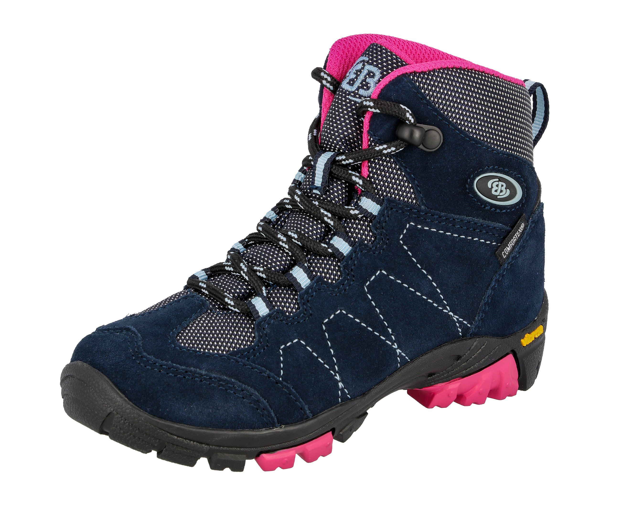 Wanderschuh BRÜTTING "Outdoorstiefel Bergen High", Kinder, Gr. 40, blau, Veloursleder, Schuhe Wanderschuh