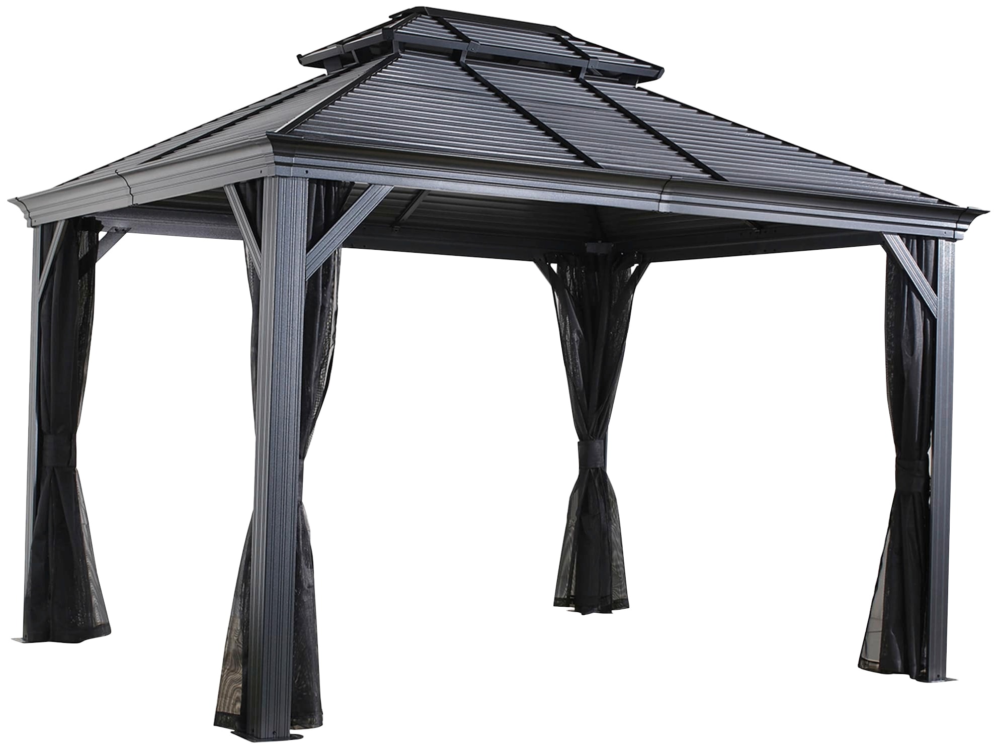 Pavillon SOJAG "Mykonos 10x14", grau, B/H/T: 425cm x 291cm x 299cm, Pavillons, BxT: 425x299 cm