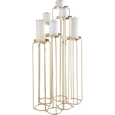 Kerzenständer LEONIQUE "Mareesa", gold (goldfarben), B:73cm H:65cm T:12cm, Metall, Kerzenhalter, Geschenkartikel, aus Metall, für Stumpenkerzen, Höhe ca. 65 cm, variabel stellbar Image