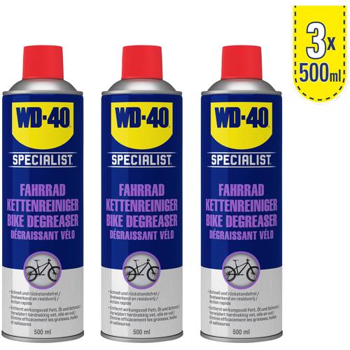 WD-40 Reinigungsspray Specialist Fahrrad Kettenreiniger, Pflegemittel 3 x 500 ml farblos Reinigungsmittel Reinigungsgeräte Küche Ordnung