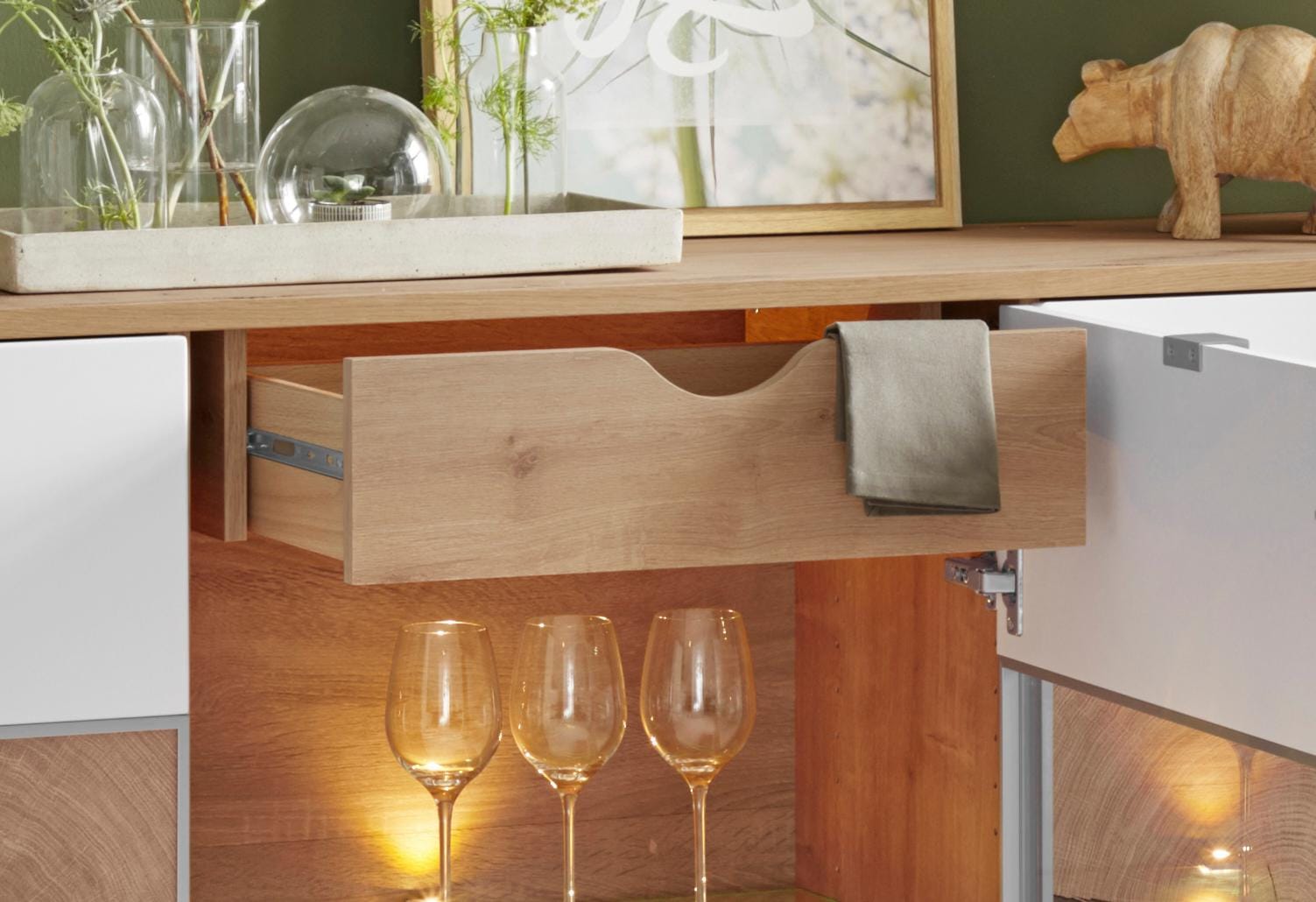 Schubkasten VOGL MÖBELFABRIK, braun (altholzeiche), B:57cm H:14cm T:34cm, Schubladen, Schubkasten, Innenschubkasten optional erhältlich