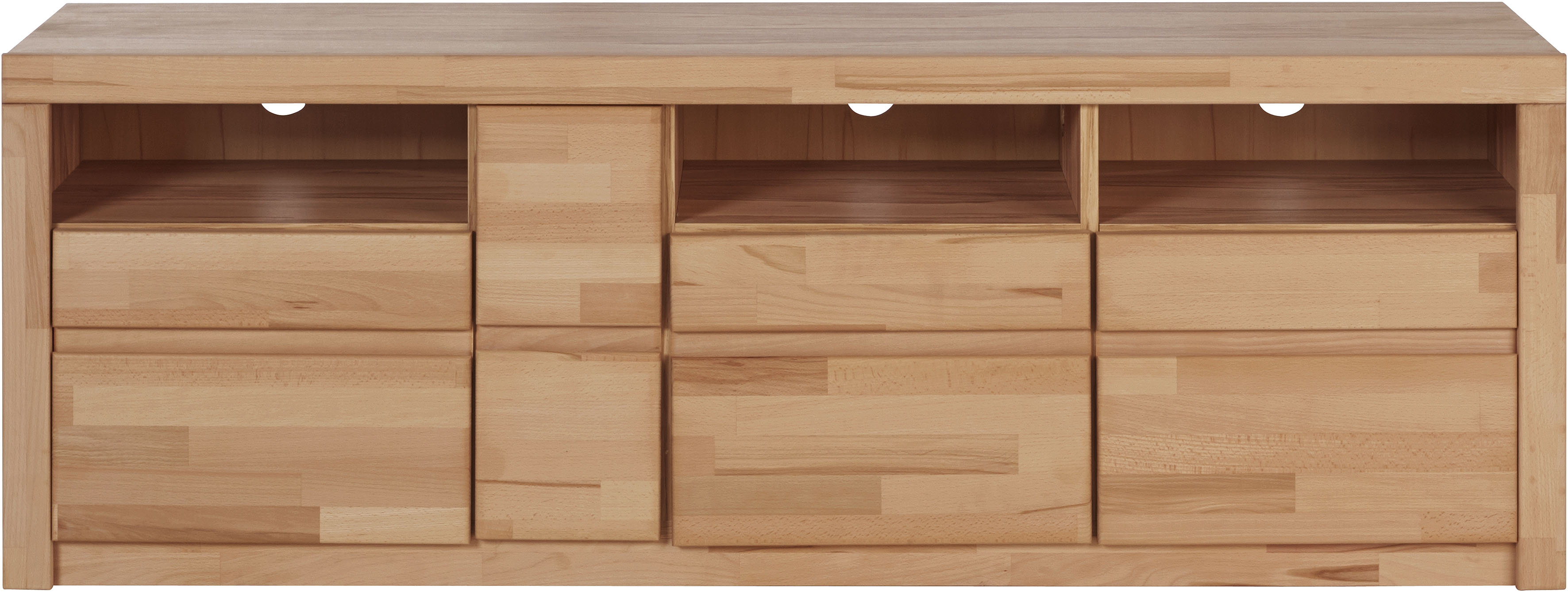 Lowboard HOME AFFAIRE "Silkeborg", beige (kernbuche teilmassiv), B:160cm H:55cm T:35cm, Holz teilmassiv, Sideboards, Lowboard, Breite 160 cm