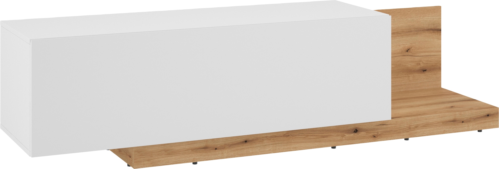 Lowboard OTTO HOME "Bristol", braun (alpinweiß, coast evoke eichefarben), B:162,9cm H:42,3cm T:40cm, Spanplatte, Sideboards, TV-Lowboard Lowboard, Breite ca. 163 cm