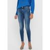 Skinny-fit-Jeans ONLY "ONLWAUW MID SKINNY BJ114-3 NOOS", Damen, Gr. L (40), Länge 34, blau (medium, blau), Denim/Jeans, Obermaterial: 64% Baumwolle, 31% Polyester, 3% Viskose, 2% Elasthan, Abriebeffekte, casual, skinny fit, Jeans, mit leichten...