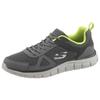 Sneaker SKECHERS "Track", Herren, Gr. 47,5, grau (grau schwarz), Leder, Textil, sportlich, Schuhe, mit seitlichem Logo, Freizeitschuh, Halbschuh, Schnürschuh