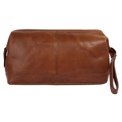 Kulturbeutel SPIKES & SPARROW "TOILETRY BAG", Gr. B/H/T: 30cm x 18cm x 11cm onesize, braun (cognac), Leder, unifarben, T