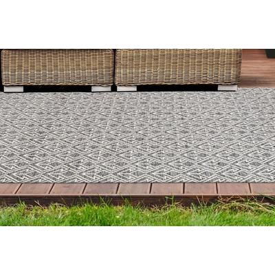 Teppich CALO-DELUXE "Rico 303" Gr. 4, grau (grau, creme), B:160cm H:10mm L:230cm, Kunstfaser, Teppiche, In- und Outdoor geeignet, pflegeleicht, Wohnzimmer Image