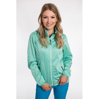 Softshelljacke DEPROC ACTIVE "JOSEPHIN PEAK WOMEN", Damen, Gr. 36 (S), blau (türkis), 100% Polyester, casual, tailliert, Langarm gerader Abschluss mit verstellbarem Klettverschluss,mit Windstopper, Jacken Outdoorbekleidung Softshelljacke... Image
