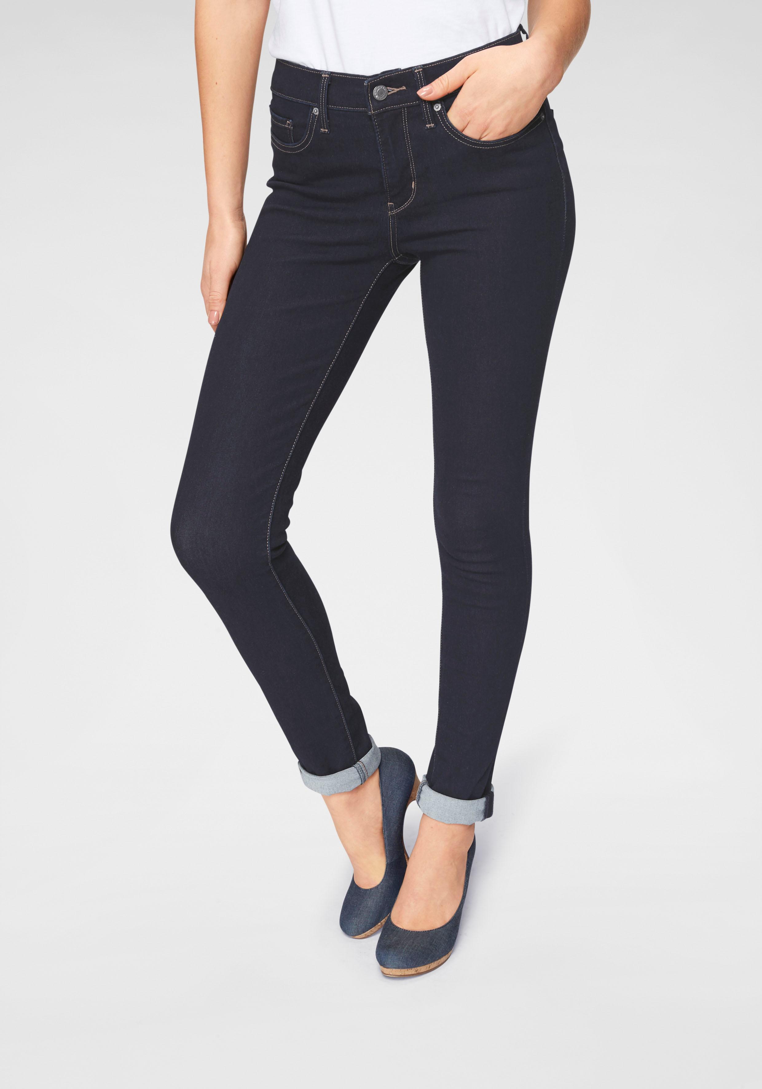 Slim-fit-Jeans LEVI'S "311 Shaping Skinny", Damen, Gr. 32, Länge 28, blau (schwarz, blau, rinsed), Denim/Jeans, Obermaterial: 80% Baumwolle, 19% Polyester, 1% Elasthan, skinny fit lang, Jeans, im 5-Pocket-Stil, Topseller Image