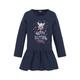 Jerseykleid KIDSWORLD "HAPPY GLITZER TAG" Gr. 116/122, N-Gr, blau (marine) Mädchen Kleider Gemusterte