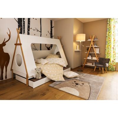 Regal LÜTTENHÜTT "Dolidoo", weiß (weiß, natur), B:90cm H:170cm T:35cm, Regale, in skandinavischem Look, Leiterregal für Kinder- oder Jugendzimmer