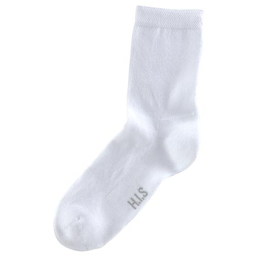 Socken H.I.S Gr. 43-46, weiß (6x weiß) Damen Socken mit bequemem Frottee