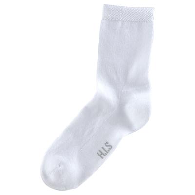 Socken H.I.S, Damen, Gr. 43-46, weiß (6x weiß), Baumwolle, Polyamid, Elasthan, uni, elastisch, Socken, mit bequemem Frottee Image