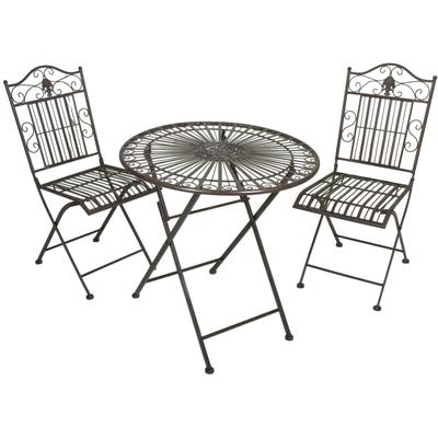 Balkonset GARDEN PLEASURE "MANGAN", braun (braun, braun, braun), B:170cm H:92cm T:70cm, Stahl, Sitzmöbel-Sets