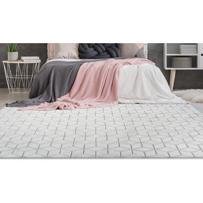 Teppich CALO-DELUXE "Jardan-1000" Gr. 2, grau (anthrazit, weiß), B:80cm H:20mm L:150cm, Kunstfaser, Teppiche, besonders weich durch Microfaser, Wohnzimmer Image