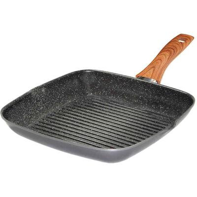 Grillpfanne STONELINE "Back to Nature", grau (anthrazit), H:4,0cm Ø:28cm, Pfannen, Ø 28 cm, 2 Ausgüsse, Induktion