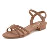 Sandale LASCANA "Sommerschuh", Damen, Gr. 41, braun (taupe), Obermaterial: 100% Textilmaterial. Futter: 100% Lederimitat. Decksohle: 100% Lederimitat. Laufsohle: 100% Synthetik, unifarben, casual, Schuhe Riemchensandale Sandalette, Sandalette,...