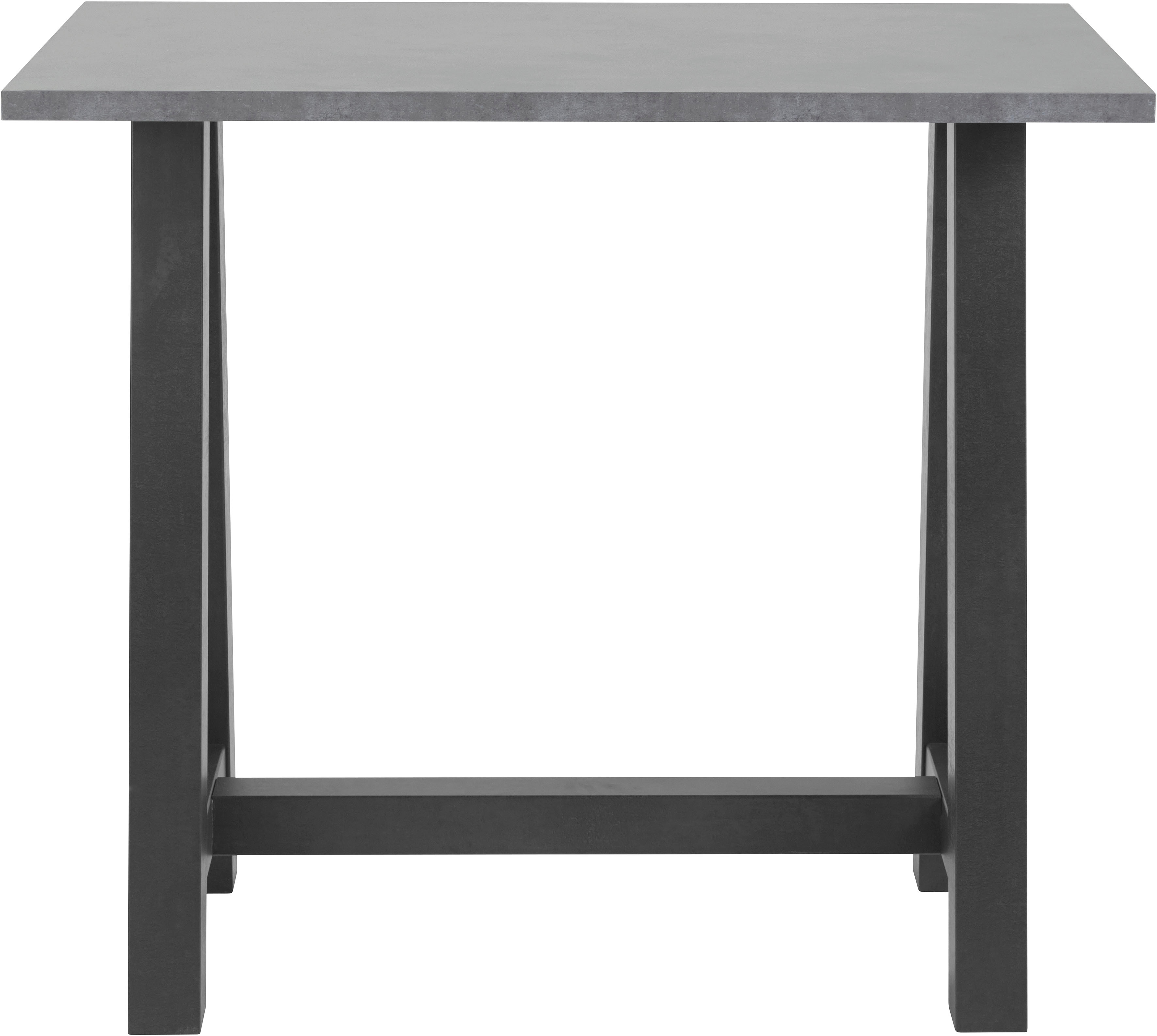 Bartisch MÄUSBACHER, schwarz (schwarzstahl, graphitfarben, schwarzstahl), B:140cm H:105cm T:70cm, Tische, Bartisch, Gestell in A-Form (Breite 120, 140 oder 160 cm)