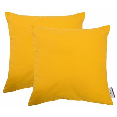 Dekokissen TOM TAILOR HOME "Dove" Gr. 3, gelb (sonne, unifarben), B:58cm L:58cm, Baumwolle, Dekokissen_Sitzkissen_Kissenhüllen, unifarben, Kissenhüllen ohne Füllung, 2er Pack Image