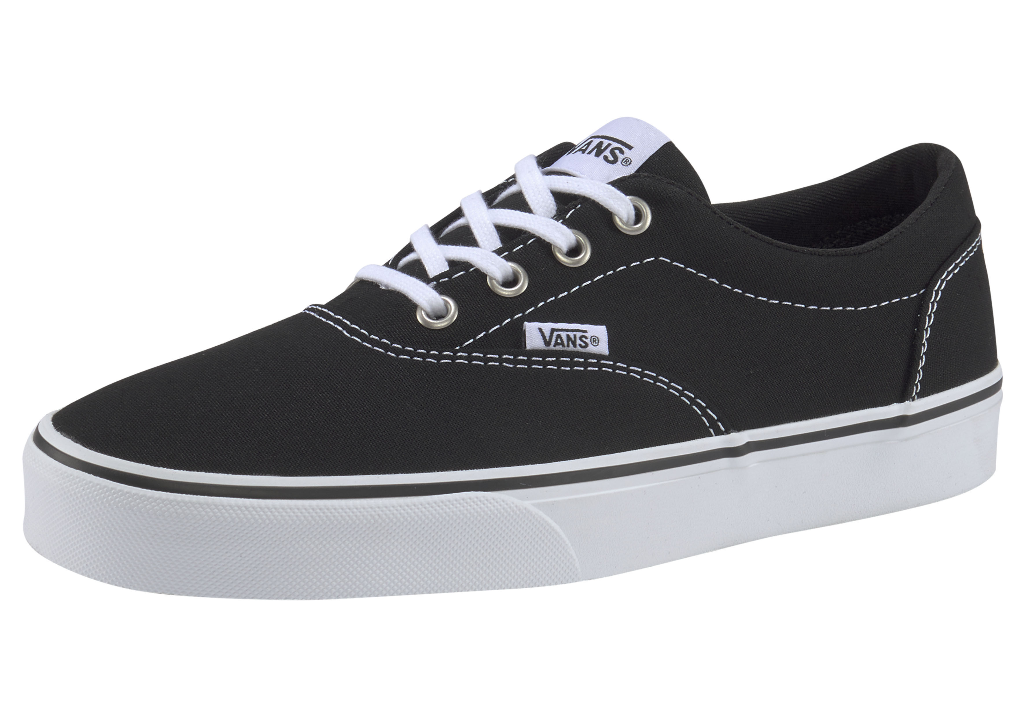 Sneaker VANS "Doheny", Damen, Gr. 36,5, schwarz, Textil, Schuhe Skaterschuh Canvassneaker Sneaker low, aus textilem Canvas-Material