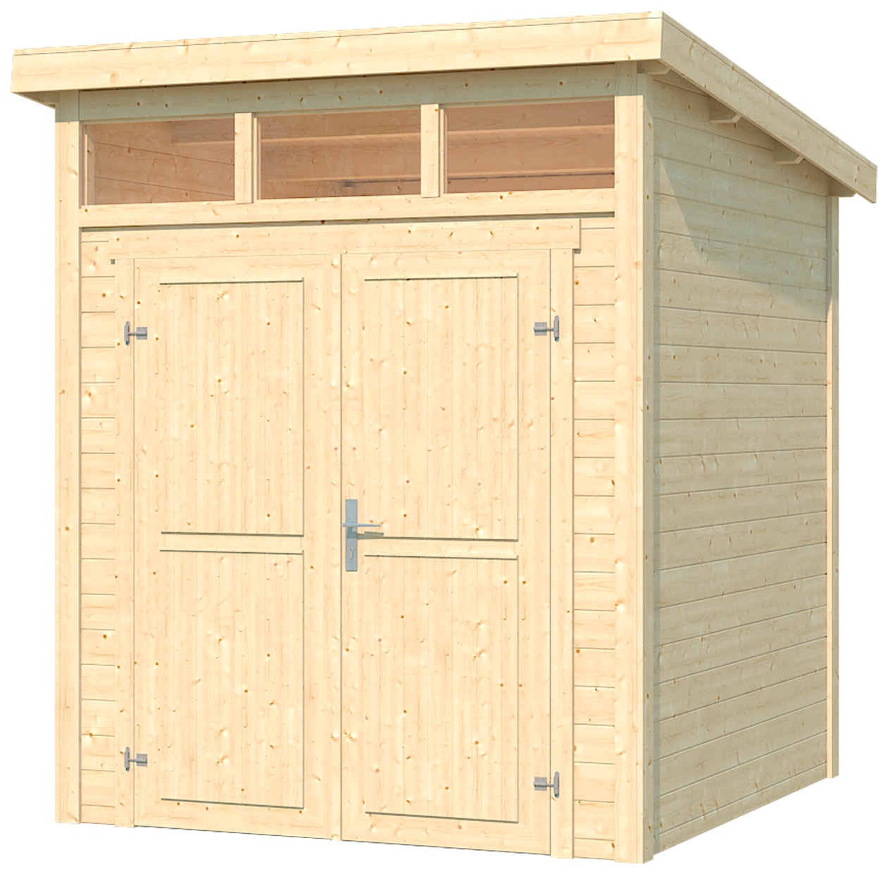 Gartenhaus LASITA MAJA "Kibo 1", beige (naturbelassen), ohne Fußboden, ohne Dacheindeckung, Holzwerkstoff, Gartenhäuser, Gartenhaus, Blochbohlenhaus 28mm, Fundamentmass 2000x2000, Naturbelassen