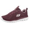 Sneaker SKECHERS "Graceful - Get Connected", Damen, Gr. 38, rot (bordeaux), Textil, sportlich, Schuhe, Freizeitschuh, Halbschuh, Schnürschuh mit Memory Foam