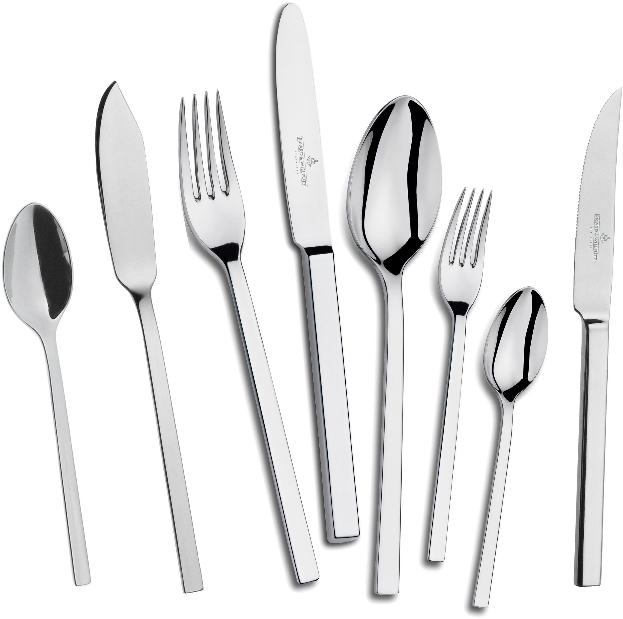 Besteck-Set "Girona", silber (silberfarben), 48 Stk., Chromnickelstahl 18/10, PICARD & WIELPÜTZ SOLINGEN, Essbesteck-Sets, poliert