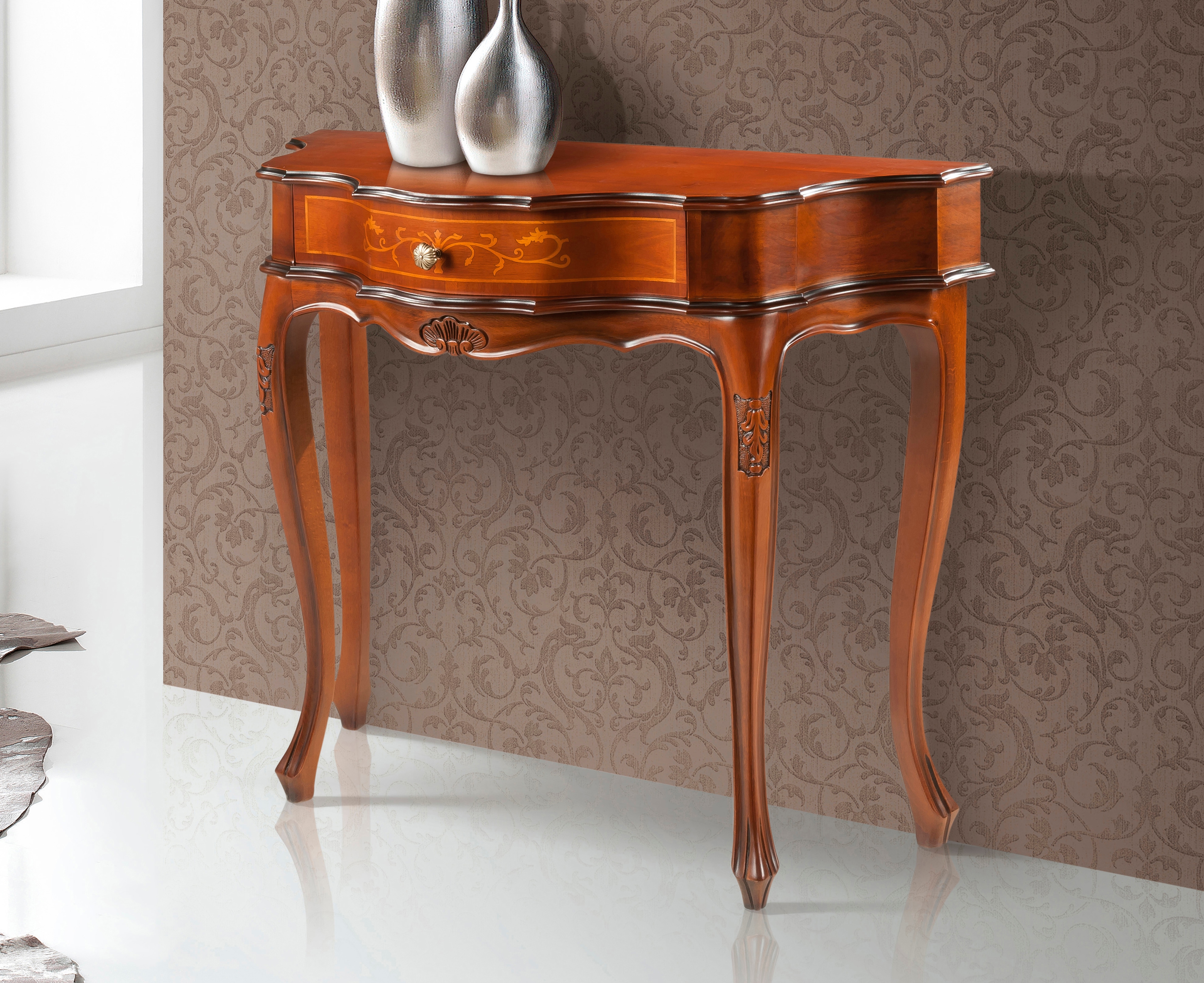 Konsole HOME AFFAIRE "Mare", braun (nuss), B:88cm H:75cm T:34cm, Holz teilmassiv, Sideboards, Konsolentisch, Breite 88 cm