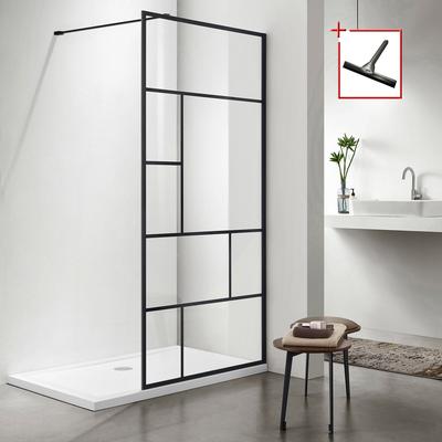 Walk-in-Dusche WELLTIME "Duschabtrennung", silber (schwarz), B:90cm H:190cm, Duschwände, Sicherheitsglas, in 3 verschied