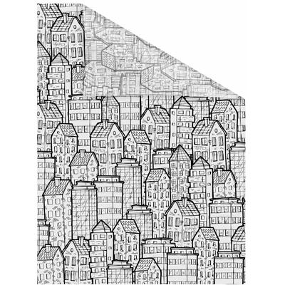 Fensterfolie LICHTBLICK ORIGINAL "Stadt" Gr. 5, schwarz (schwarz, weiß), B:100cm L:180cm, PVC, Fensterfolien, selbstklebend, Sichtschutz Image