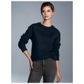 Sweatshirt TRIGEMA "TRIGEMA Sweatshirt mit angerauter Innenseite", Damen, Gr. XXL, blau (navy), 70% Baumwolle, 30% Polyester, Basic, Sweatshirts