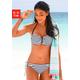 Bandeau-Bikini-Top VENICE BEACH "Summer" Gr. 34, Cup C, bunt (weiß, marine, gestreift) Damen Bikini-Oberteile Ocean Blue mit geraffter Mitte