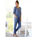 Pyjama ARIZONA Gr. 40/42, blau (jeans, meliert) Damen Homewear-Sets Pyjamas