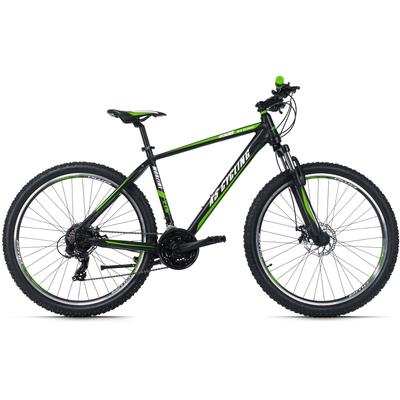 Mountainbike KS CYCLING "Morzine" Fahrräder Gr. 48 cm, 27,5 Zoll (69,85 cm), schwarz (schwarz, grün) Hardtail