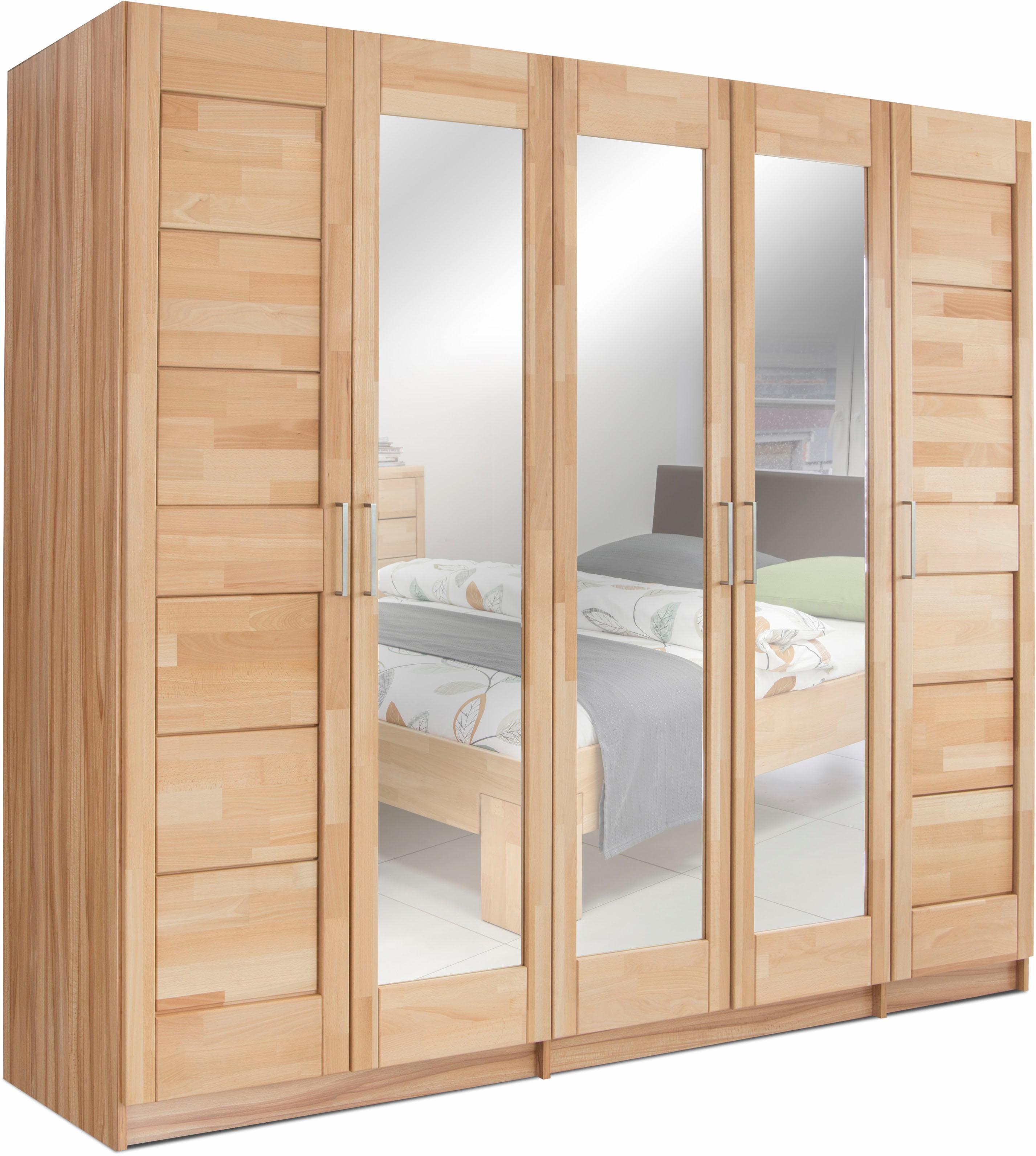 Drehtürenschrank HOME AFFAIRE "Triest", beige (kernbuche), B:240cm H:200cm T:60cm, Schränke, Drehtürenschrank, teilmassiv, FSC-zertifizierte Buche, Topseller