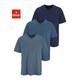 Unterziehshirt H.I.S Gr. 5/M, N-Gr, blau (dunkelblau, mittelblau, graublau) Herren Unterhemden