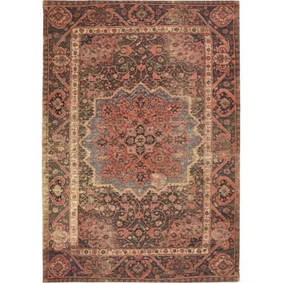 Teppich TOM TAILOR HOME "Funky Orient Ghom" Gr. 2, rot, B:75cm H:5mm L:140cm, Baumwolle, Kunstfaser, Teppiche, Kurzflor, Orient-Optik, Vintage Design Image