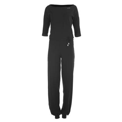 Jumpsuit WINSHAPE "WJS2", Damen, Gr. L, Normalgrößen, schwarz, 90% Baumwolle, 10% Elasthan, U-Boot-Ausschnitt, 3/4-Ärmel, Overalls, ¾-Arm