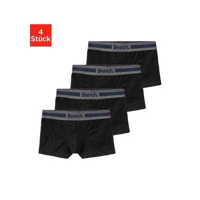 Boxer BENCH. "Boxershorts für Jungen", Kinder, Gr. 134/140, grau (schwarz, anthrazit, meliert), Jersey, Obermaterial: 95% Baumwolle, 5% Elasthan, unifarben, körpernah, Unterhosen Boxershort Unterhose Unterwäsche, mit Overlock-Nähten vorn Image
