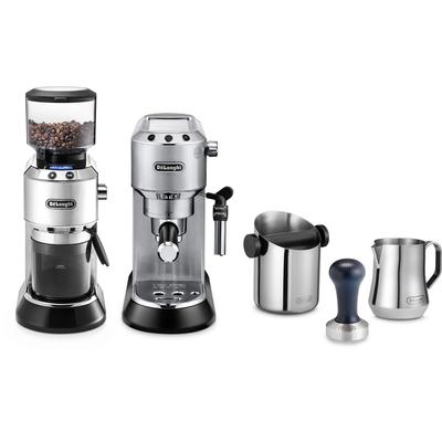 DE'LONGHI Espressomaschine "ECKG6821.M", silber (silberfarben), Kaffeemaschinen, Siebträger, inkl. Kaffeemühle, Tamper, Abschlagbox+ Kännchen Image